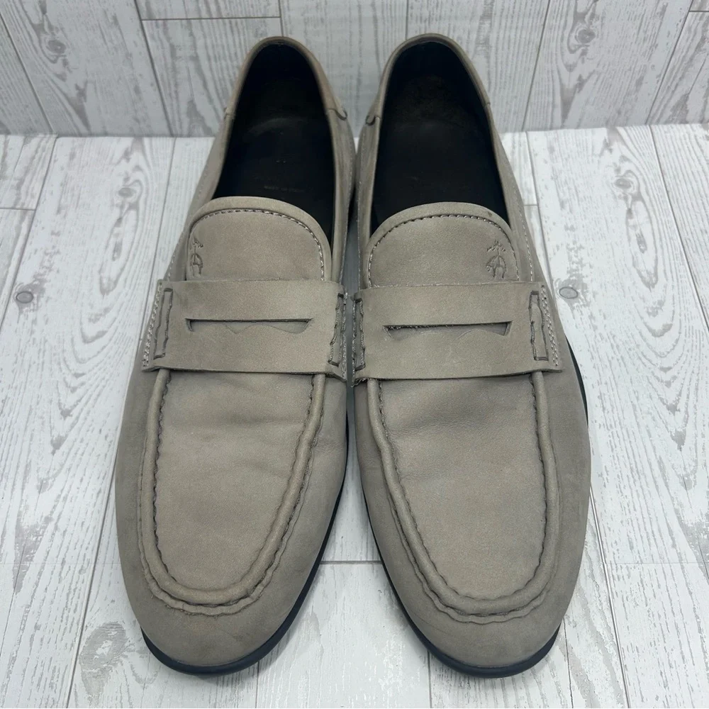 Brooks Brothers Size 8.5 Gray/Taupe Penny Loafers Suede Flats